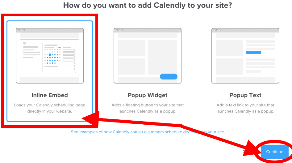 inline embed calendly