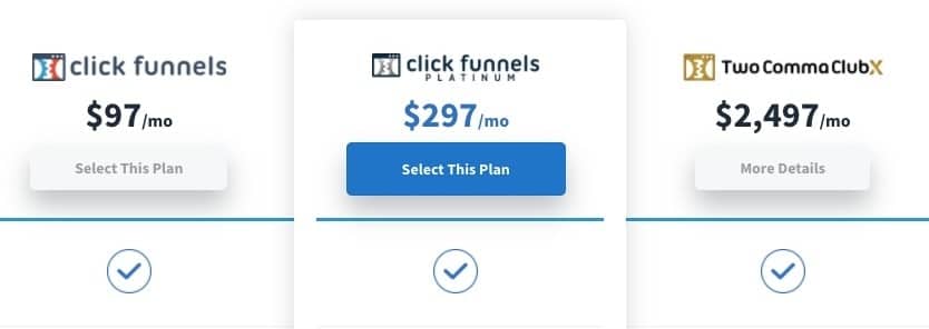 clickfunnels pricing plans