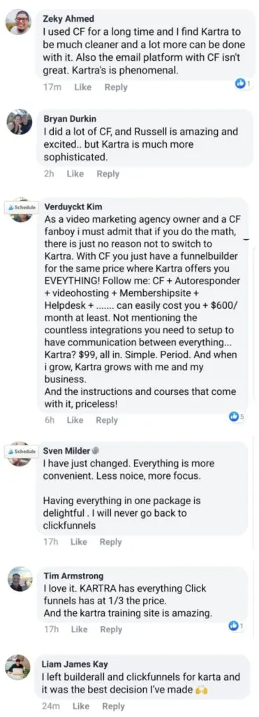 kartra vs alternatives testimonial