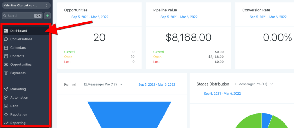 gohighlevel welcome dashboard