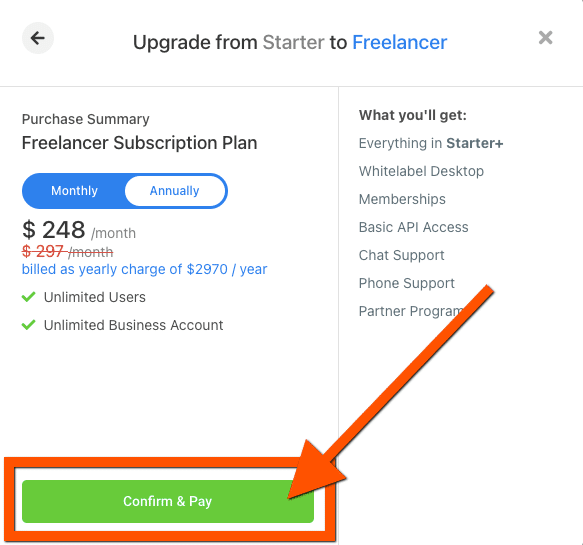 gohighlevel yearly plan discount for freelancer unlimited plan