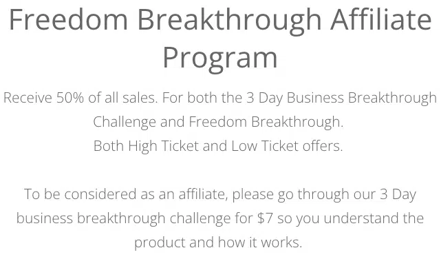 Jonathan Montoya Freedom Breakthrough Affiliate Program Commissions