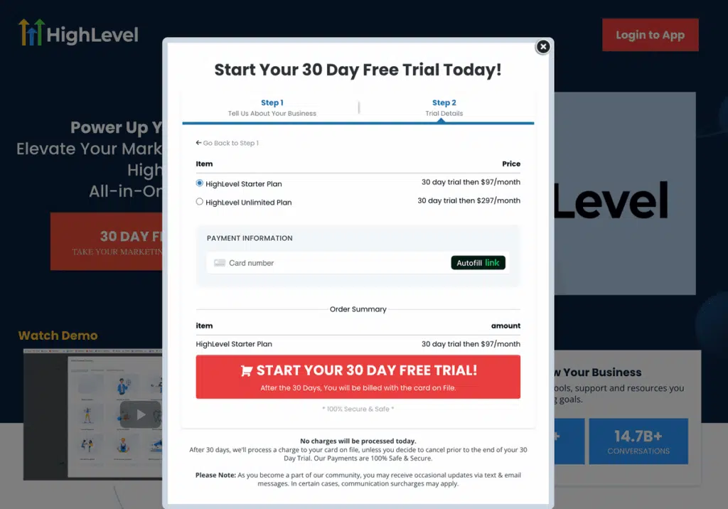 GoHighLevel Discount: 3 Ways to Save + 30-Day Trial — No Fake Coupons gohighlevel 30 day free trial checkout page unlimited and starter plan s