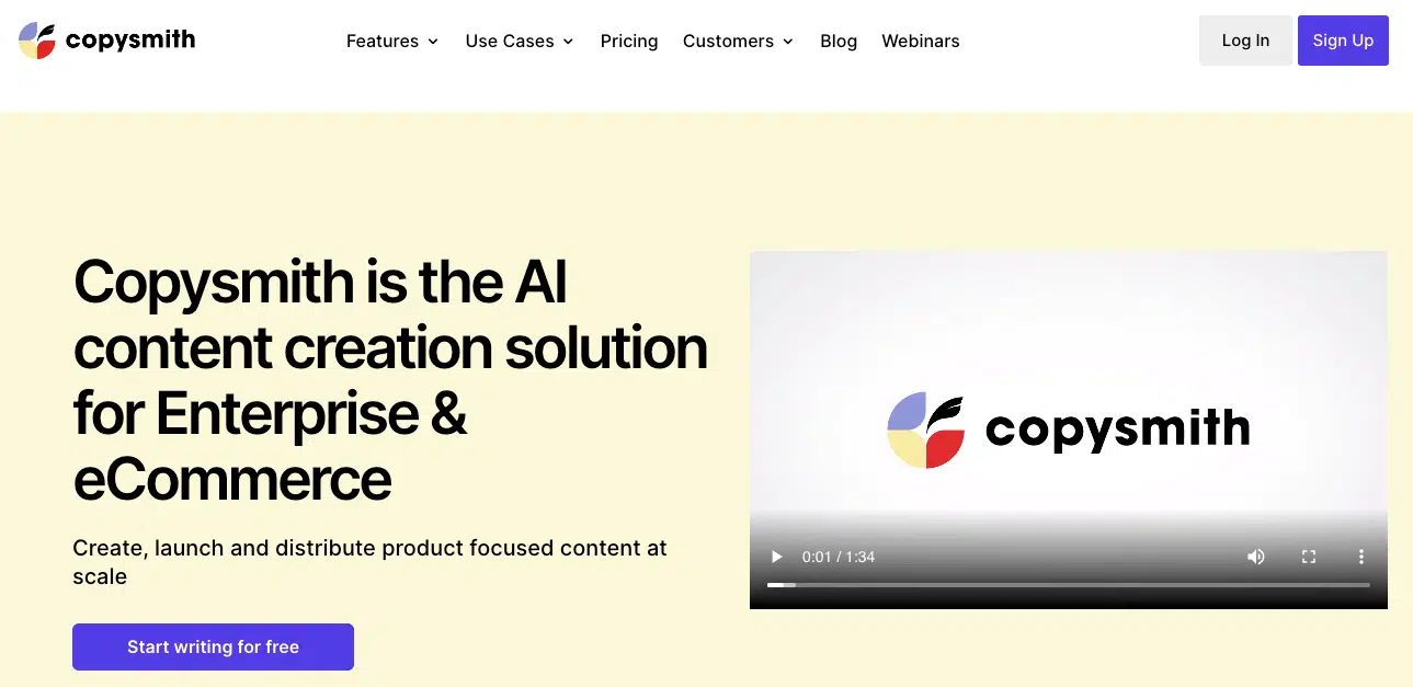 copysmith.ai homepage