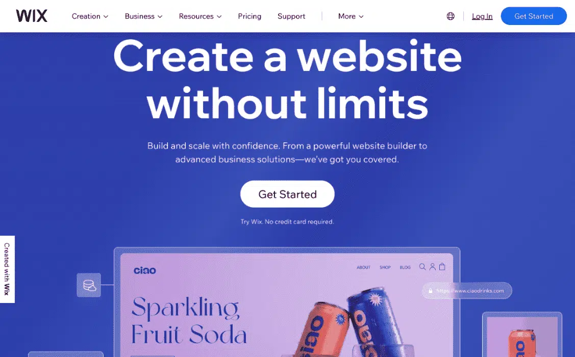 wix homepage