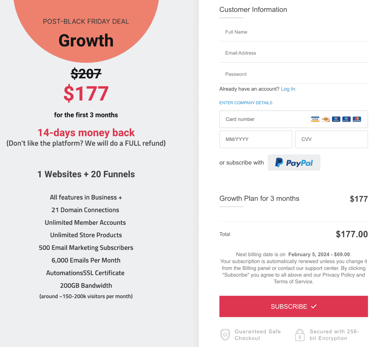 simvoly growth plan black friday deal