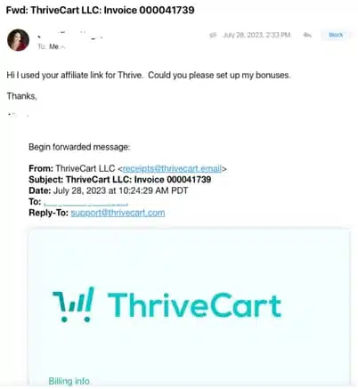 purchase proof for my thrivecart bonus done for you offer 2