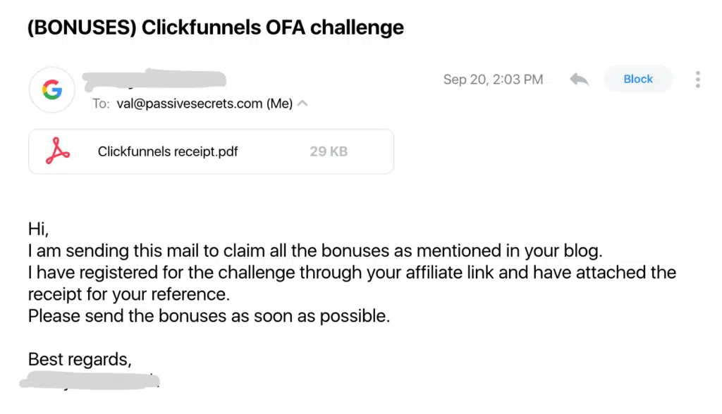 one funnel away done for you affiliate bonuses testimonial