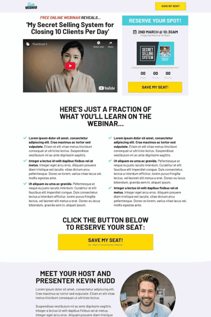 1. Welcome To PassiveSecrets live webinar share funnel template screenshot c